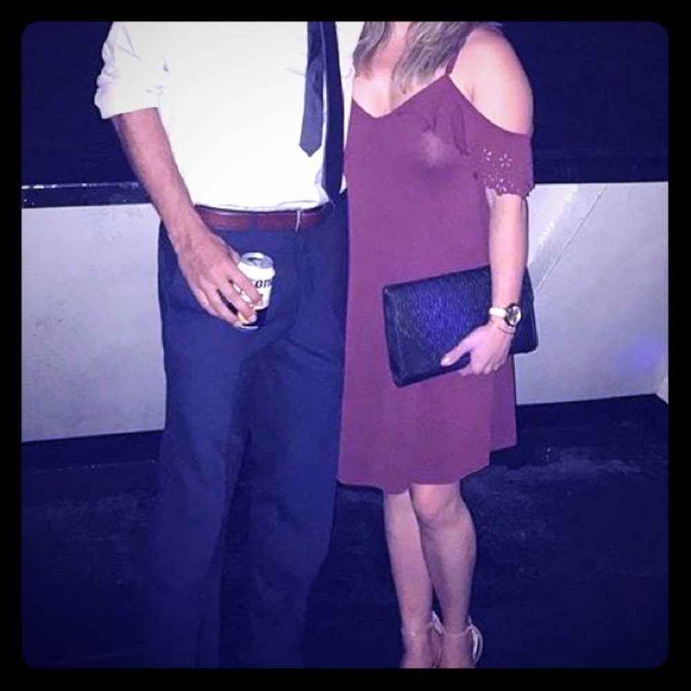 Burgundy cotton dress, only worn once